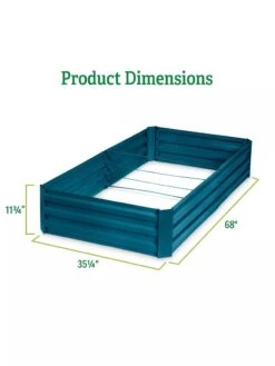 Demeter Corrugated Metal Raised Bed, 34" X 68" -Cheap A Fresh Yard Store 8594183 dims GSC