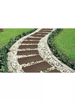Recycled Rubber Railroad Tie Stepping Stone 8 Recycled Rubber Railroad Tie Stepping Stone -Cheap A Fresh Yard Store 8594281 001V 3 4