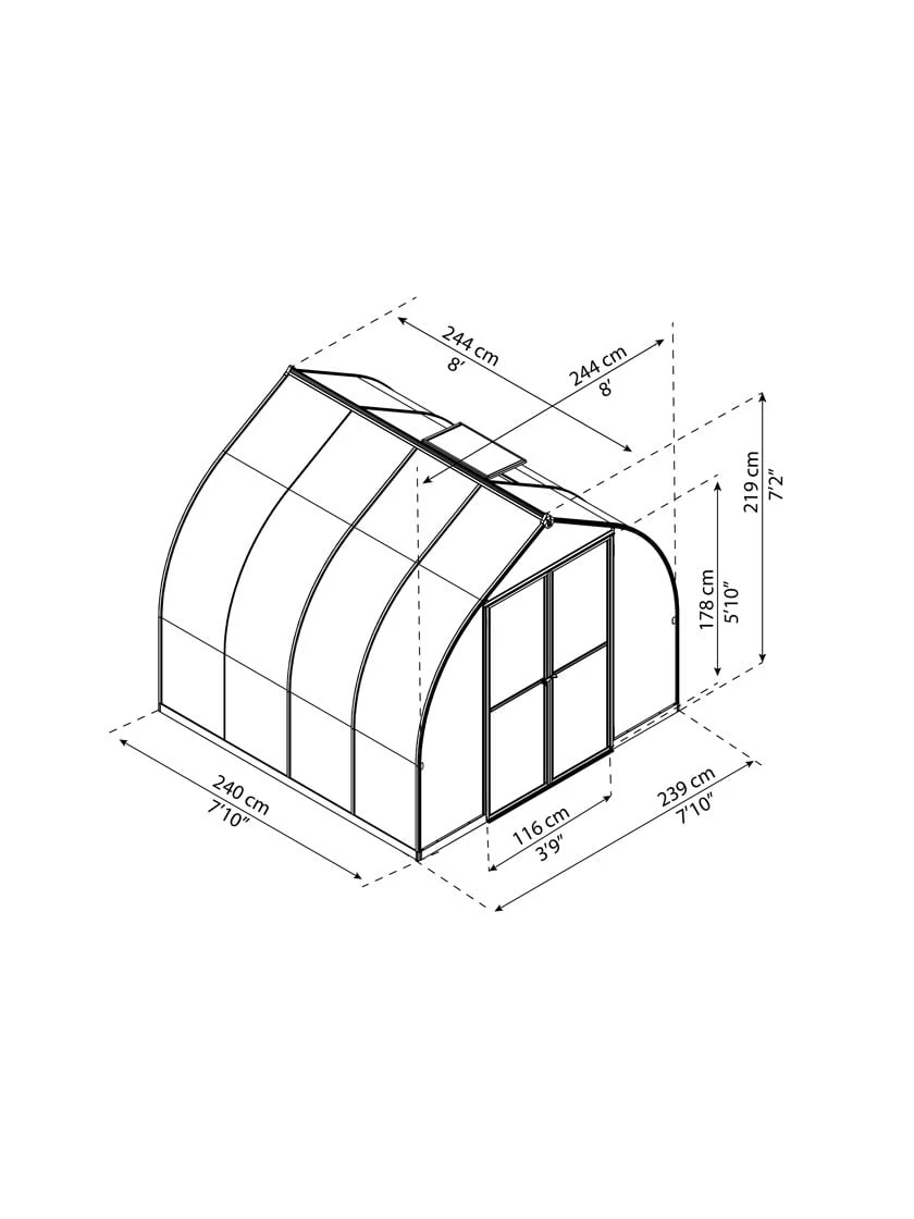 Canopia® By Palram Bella™ Greenhouse, 8' 19 Canopia® By Palram Bella™ Greenhouse, 8' - Image 17