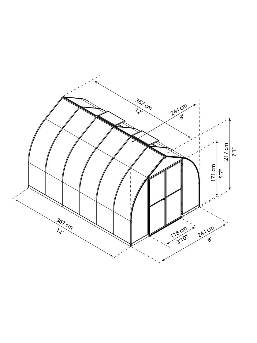 Canopia® By Palram Bella™ Greenhouse, 8' 17 Canopia® By Palram Bella™ Greenhouse, 8' - Image 15