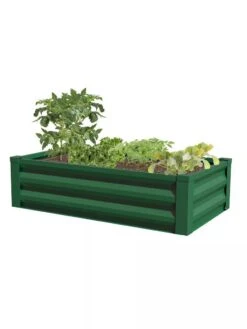 Powder-Coated Metal Raised Garden Bed, 24" X 48" -Cheap A Fresh Yard Store 8599393 02V powder coated metal raised garden bed 24x49 forest green