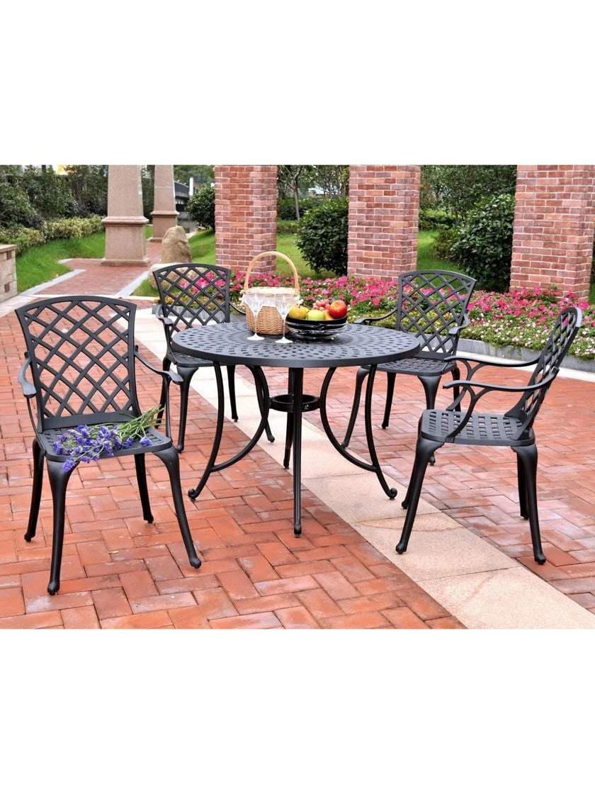 Crosley Sedona Five-Piece Outdoor Dining Set With High Back Armchairs 4 Crosley Sedona Five-Piece Outdoor Dining Set With High Back Armchairs - Image 2