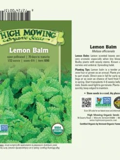 Lemon Balm Organic Seeds -Cheap A Fresh Yard Store 8599880 03V tif