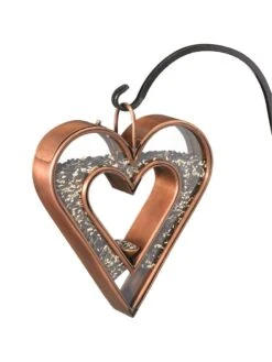 Fly-Thru™ Bird Feeder With Copper Finish -Cheap A Fresh Yard Store 8600193 05v fly thru bird feeder with copper finish heart