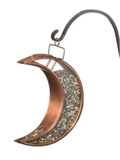 Crescent Moon Bird Feeder With Copper Finish -Cheap A Fresh Yard Store 8600194 02v