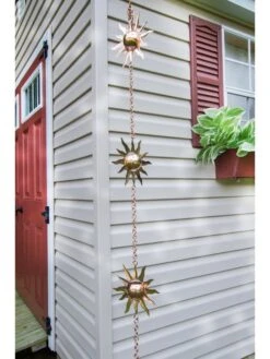 Sun Pure Copper Rain Chain, 8-1/2' 8 Sun Pure Copper Rain Chain, 8-1/2' -Cheap A Fresh Yard Store 8600206 01v
