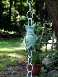 Fish Pure Copper Rain Chain, 8.5' -Cheap A Fresh Yard Store 8600209 05V tif