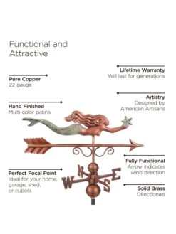 Little Mermaid Copper Weathervane 9 Little Mermaid Copper Weathervane -Cheap A Fresh Yard Store 8600350 01v