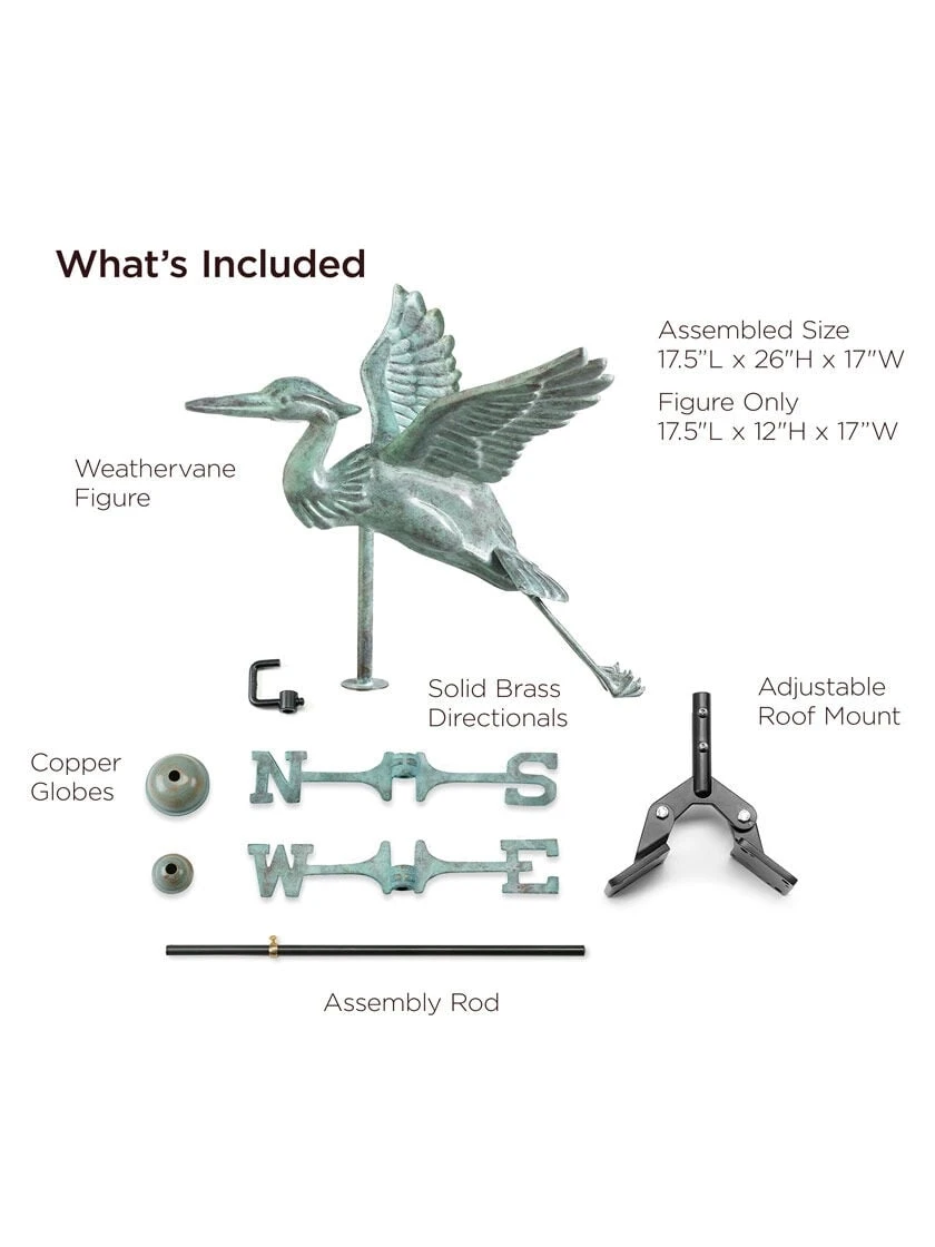 Blue Heron Cottage Copper Weathervane 5 Blue Heron Cottage Copper Weathervane - Image 3
