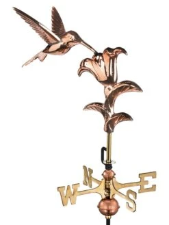 Hummingbird Cottage Copper Weathervane With Roof Mount -Cheap A Fresh Yard Store 8600377 01v hummingbird garden copper weathervane pole 1