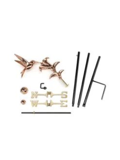 Hummingbird Garden Copper Weathervane With Pole -Cheap A Fresh Yard Store 8600379 02v