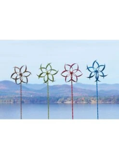 Feather Staked Wind Spinner, 15" 10 Feather Staked Wind Spinner, 15" -Cheap A Fresh Yard Store 8600479 04v