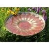 Achla Designs Red African Daisy Birdbath With Stake -Cheap A Fresh Yard Store 8609300 01v achla designs red and bronze african daisy birdbath with stake