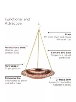 Copper Hanging Birdbath -Cheap A Fresh Yard Store 8609880 04V