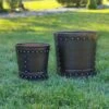 Riveted Planters, Set Of 2 -Cheap A Fresh Yard Store 8610032 02v riveted metal planters set of 2
