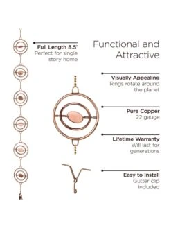 Stellar Copper Rain Chain, 8.5ft -Cheap A Fresh Yard Store 8610093 03v