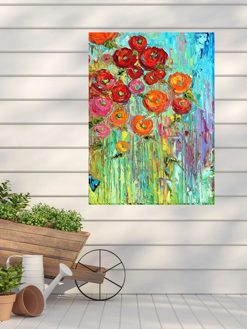 Poppies Outdoor Wall Art 4 Poppies Outdoor Wall Art - Image 2