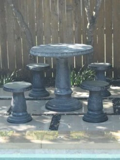 Round Patio Garden Table -Cheap A Fresh Yard Store 8610576 12v exaco trading endura clay stools set of 4 2