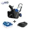 Snow Joe 24V-X2-SB18 48-Volt ION+ Cordless Snow Blower Kit | 18-Inch | W/ 2 X 4.0-Ah Batteries And Charger -Cheap A Fresh Yard Store 8610667 01v snow joe cordless snow blower kit