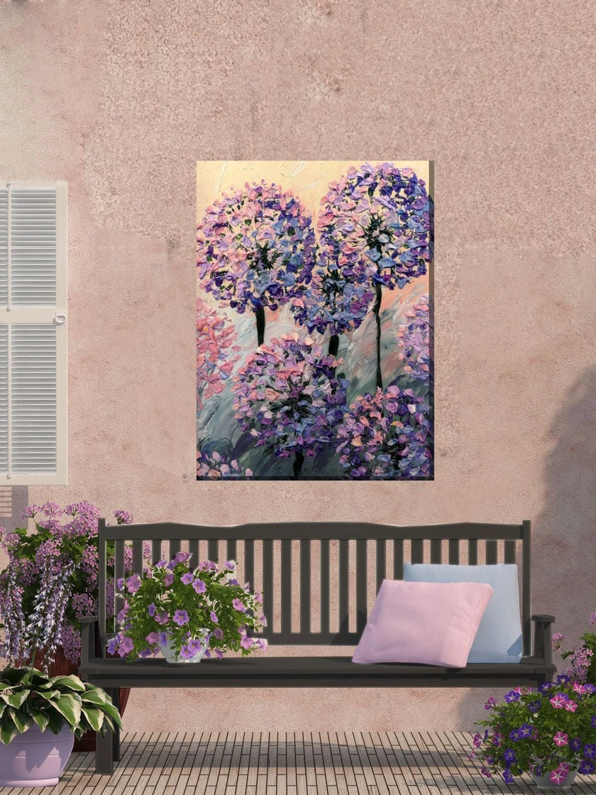 Artistic Allium Outdoor Wall Art 3 Artistic Allium Outdoor Wall Art