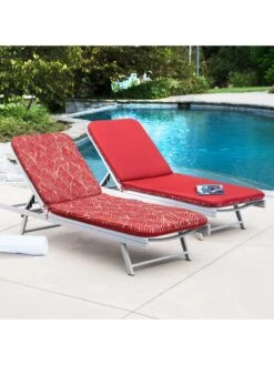 Outdoor Decor™ Chaise Lounge Cushions, 22" X 73" 12 Outdoor Decor™ Chaise Lounge Cushions, 22" X 73" -Cheap A Fresh Yard Store 8611127 102v fthr outdoor chaise lounge cushion 22x73 red feather
