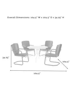 Crosley Ridgeland 5-piece Outdoor Dining Set -Cheap A Fresh Yard Store 8611579 06v