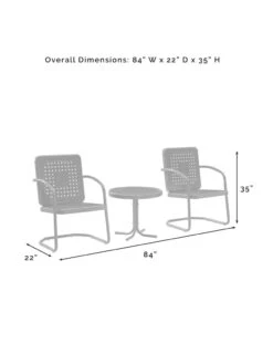 Crosley Bates 3-piece Outdoor Dining Chair Set -Cheap A Fresh Yard Store 8611583 08v