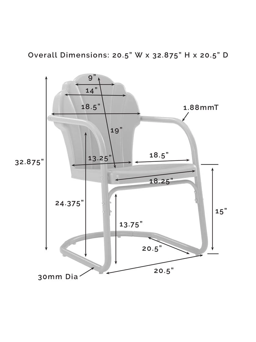Crosley Tulip 3-piece Outdoor Bistro Set 18 Crosley Tulip 3-piece Outdoor Bistro Set - Image 16