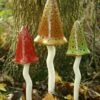 Potting Shed Tinkling Toadstool Sculptures, Set Of 3