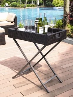 Crosley Palm Harbor Outdoor Wicker Butler Tray