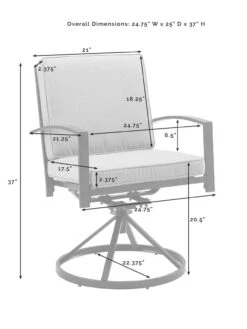 Crosley Kaplan 5Pc Outdoor Dining Set With Swivel Chairs 32 Crosley Kaplan 5Pc Outdoor Dining Set With Swivel Chairs -Cheap A Fresh Yard Store 8611955 11v