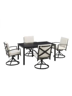 Crosley Kaplan 5Pc Outdoor Dining Set With Swivel Chairs 24 Crosley Kaplan 5Pc Outdoor Dining Set With Swivel Chairs -Cheap A Fresh Yard Store 8611955 17v