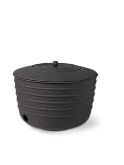Matte Black Ribbed Hose Pot With Lid -Cheap A Fresh Yard Store 8611991 5867 tif