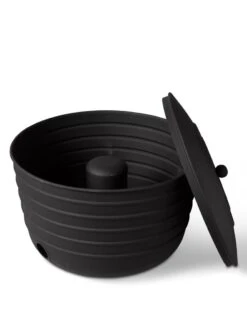 Matte Black Ribbed Hose Pot With Lid -Cheap A Fresh Yard Store 8611991 5868 tif