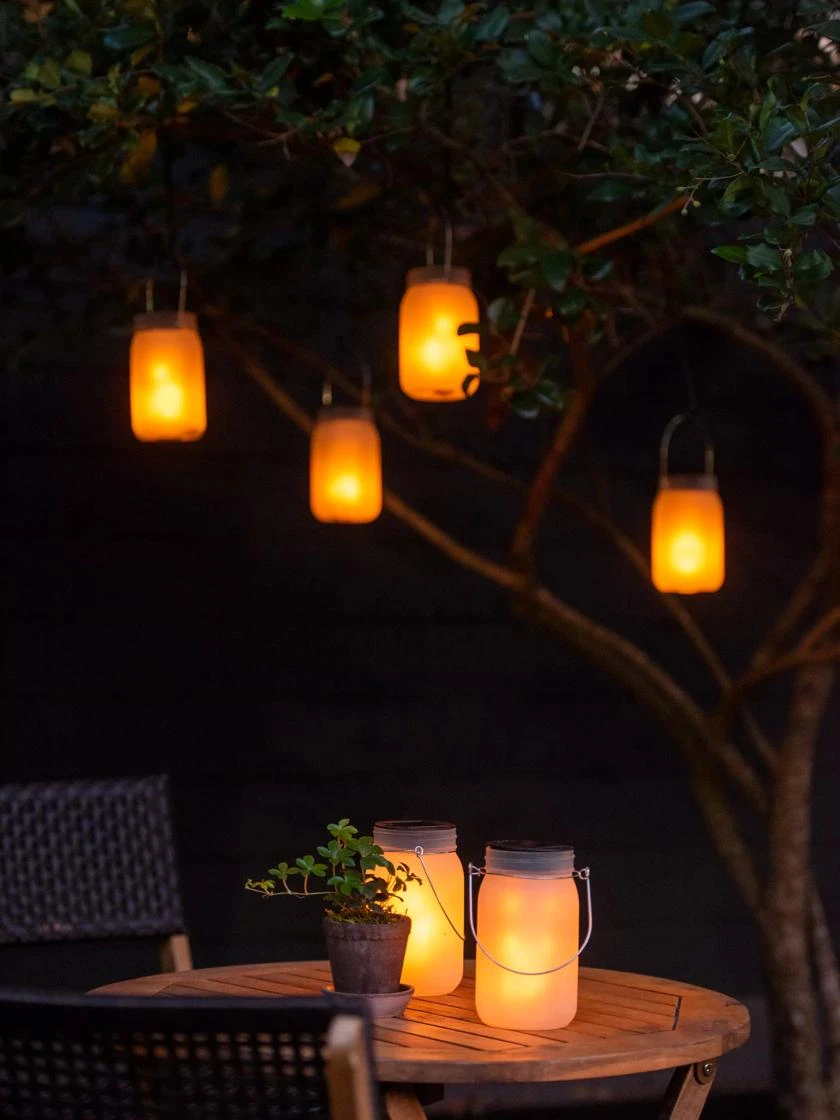 Solar Glass Jar Lantern, Set Of 2 3 Solar Glass Jar Lantern, Set Of 2