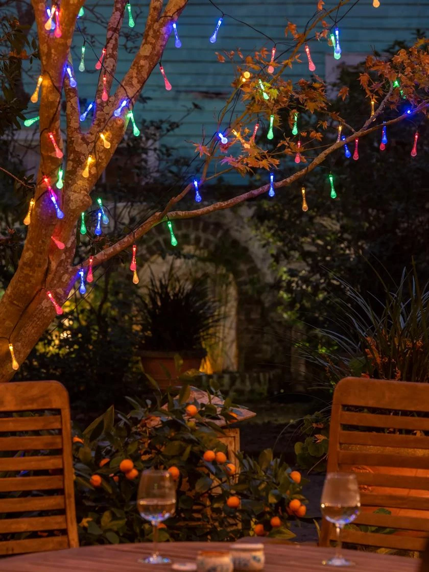 Waterdrop Solar String Lights, Set Of 2 4 Waterdrop Solar String Lights, Set Of 2 - Image 2