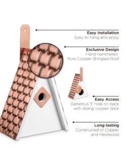 Swiss Chalet Bird House With Copper Roof -Cheap A Fresh Yard Store 8612196 04v