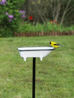 White Enamel Bathtub Birdbath -Cheap A Fresh Yard Store 8612266 02V jpeg