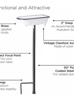 White Enamel Bathtub Birdbath -Cheap A Fresh Yard Store 8612266 06V jpeg