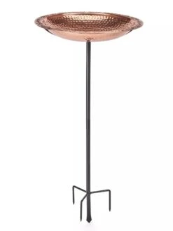 Copper Birdbath, 18" With Stake 7 Copper Birdbath, 18" With Stake -Cheap A Fresh Yard Store 8612271 02V