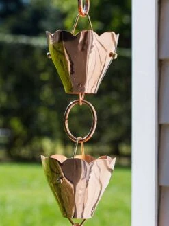 Tulip Pure Copper Rain Chain, 8.5' -Cheap A Fresh Yard Store 8612740 02v