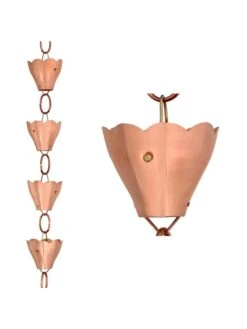Tulip Pure Copper Rain Chain, 8.5' -Cheap A Fresh Yard Store 8612740 03v