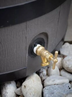 Round Rain Barrel With Planter, 35 Gallons -Cheap A Fresh Yard Store 8612856BK 10V tif