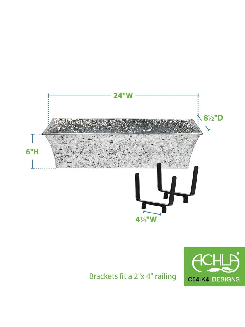 Achla Designs Handrail Flowerbox Bracket Kit For Rail 7 Achla Designs Handrail Flowerbox Bracket Kit For Rail - Image 5