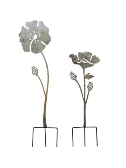 Poppy Garden Stakes Set Of 2 -Cheap A Fresh Yard Store 8613140 7822