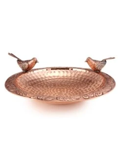 Pure Copper Bird Bath With Two Copper Birds And Multipronged Garden Pole -Cheap A Fresh Yard Store 8613378 04v